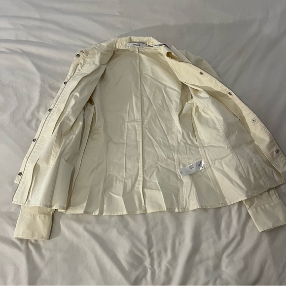 BNWT Thakoon Fitted Puff Sleeve Shirt Jacket Size 2 Pale Yellow $295 - Picture 7 of 9